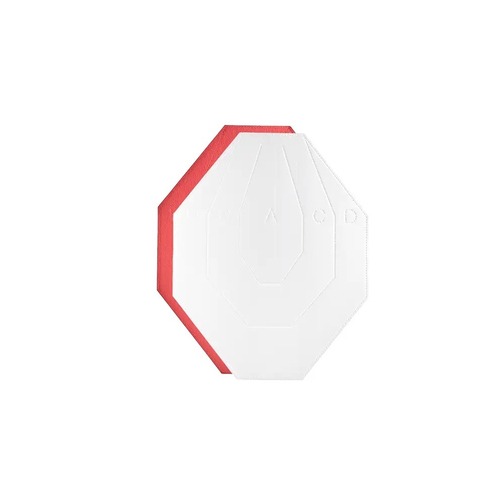 ALVO IPSC EM CARTÃO BRANCO/VERMELHO - 25 UNDS/PACK